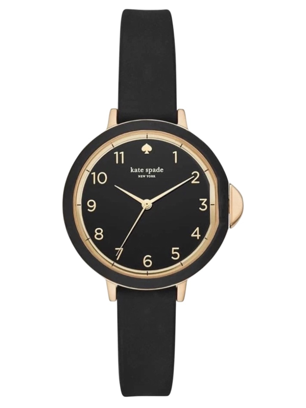 Kate Spade Park Row Black Silicone Strap Watch New Battery Installed